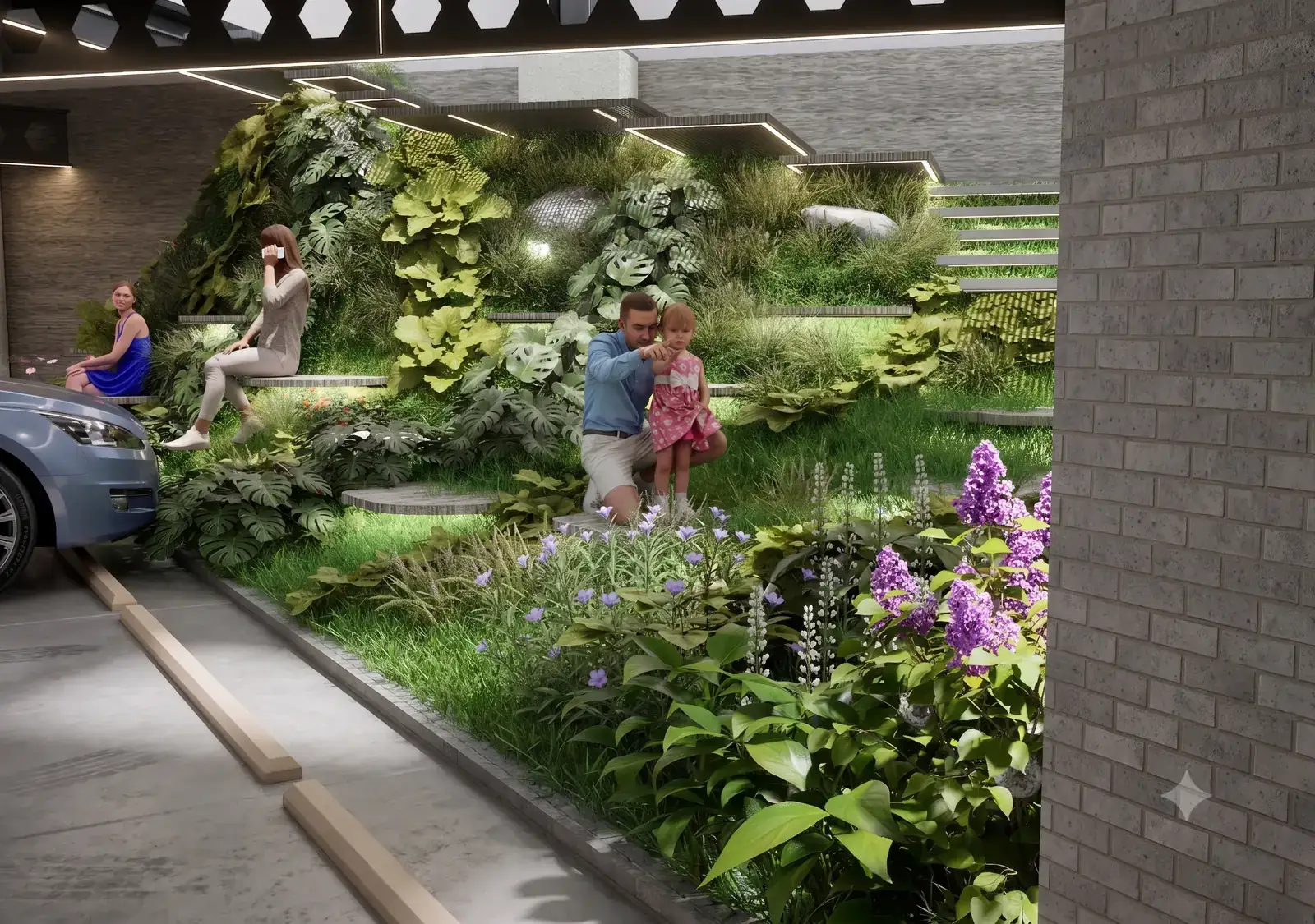 Jardín en el acceso